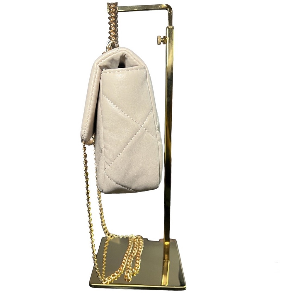 NWT Badgley Mischka Big Diamond Quilted Crossbody Bag - Off White - Picture 3 of 10
